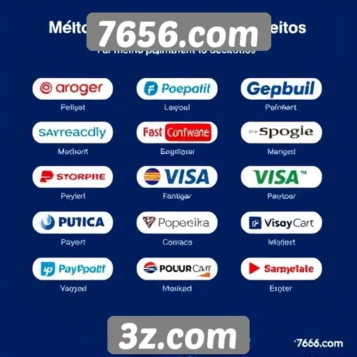 Métodos de pagamento aceitos no 7656.com